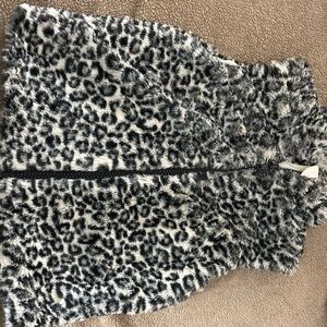 Cat & Jack Black and White Faux Fur Leopard Vest